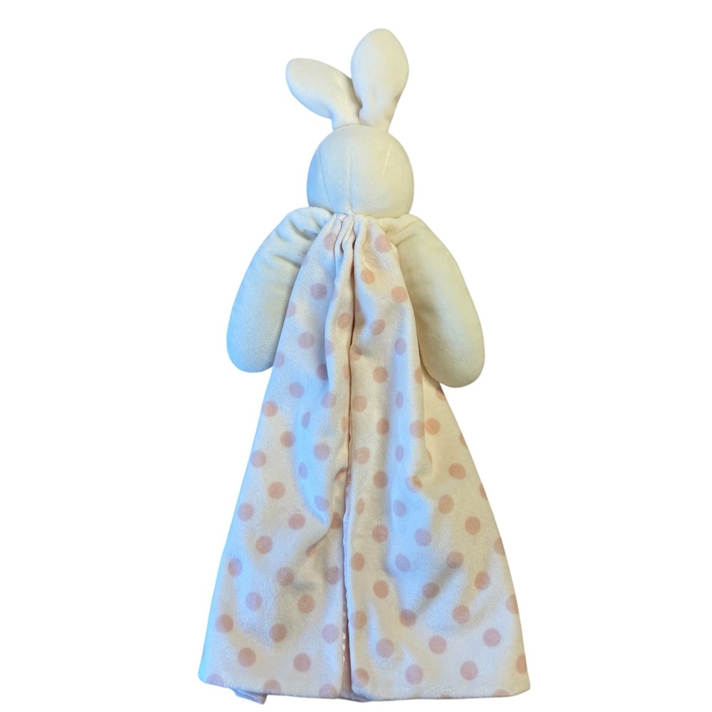 Bunnies by the Bay Bud Bunny Pink Polka Dot Satin Lovey Security Blanket EUC - Picture 4 of 5